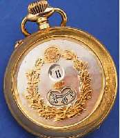 DOMINA HERRENTASCHENUHR, SCHWEIZ UM 1899, 800ER SILBER, VERG., FRüHE DIGITALANZ., STD. RAST., MIN. ROT., VERS. BLATT, LORBEER- U. ...