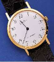 GLASHÜTTE HERRENARMBANDUHR, DEUTSCHLAND UM 1984, METALL HARTVERG., EDELST.-BODEN GEDR., EMAILFARB. KONTRASTZIFFERBL., LEDERB., DAMEN- ...