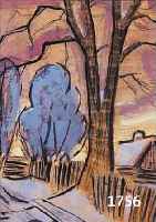 WASKEWASKE, ERICH, BERLIN 1889-1978, BAUM UND BÜSCHE AM STRAßENRAND, GOUACHE AUF BRAUNEM PAPIER, WELLIG UND LEICHT KNITTER- FALTIG, LI. U. ...