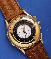 REVUE TREVUE THOMMEN HERRENARMBANDUHR MODELL LAND- MARK, METALL HARTVERG., EDELST.-BODEN GEDR., AUFKLAPPB. SCHUTZKAPPE M. MINERALGL., ZWEIT- ...