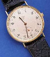 JEAN JACOT HERRENGOLDUHR, SCHWEIZ/DEUTSCH- LAND UM 1990, GG 585/000, EINSCHALENGEH., GET. A-WELLE, BEI FERTIGST. WASSERGESCH., VERS. BLATT, ...