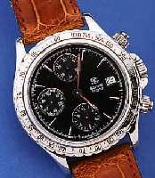 SCHWARTZ ETIENNE ARMBANDCHRONOGRAPH AUTOMATIK, REF.-NR. 581505/132, SCHWEIZ UM 1992, EDEL-ST. POL., BODEN, KRONE U. DRüCKER GESCHR., ...