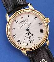 MAURICE LACROIX HERRENARMBANDUHR AUTOMATIK, REF.-NR. 19197/09329, SCHWEIZ UM 1993, METALL HARTVERG., EDELST.-BODEN GEDR., ZWIEBELKRONE, BOMB. ...