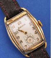 KONVOLUT: 2 X BULOVA HERRENARMBANDUHR, USA UM 1940, 1 X GG-FILLED, SCHERENGLIEDERB. UM 1949, FORMANKERW. 21 ST., KAL AP, 1 X METALL, TONNENFORM, ...