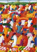 SEIDE, DAVID, ZEITGEN. HAITIANISCHER KüNST- LER, HIER: MARKT VOR DEM DORF, ÖL/LWD., SIGN, 51 X 41 CM