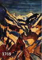 UNBEKANNTER KüNSTLER, UMKREIS BLAUER REITER, UM 1910, GEBIRGSLANDSCHAFT, AQUARELL AUF DüNNEM PAPIER, CA. 38,5 X 29 CM