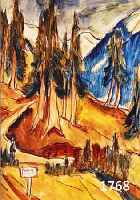 UNBEKANNTER KüNSTLER, UMKREIS BLAUER REITER, UM 1910, TANNEN IM HOCHGEBIRGE, AQUARELL AUFDüNNEM PAPIER, CA. 38,5 X 28,5 CM, KNITTER- FALTIG, AM ...