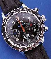 BURAN ARMBANDCHRONOGRAPH, RUSSLAND UM 1990, METALL VERCHR., EDELST.-BODEN GEDR., U-BOOT- SYMB. AUF RüCKS., LIMIT. EDITION VON 980 STüCKHIER NR. ...