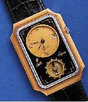 DALIL SUDALIL SUPRA MOSLEMS WATCH, SCHWEIZ UM 1970, UNGETR. LAGERW., MASSIV METALL HARTVERG., MINERALFLACHGL., EDELST.-BODEN GESCHR., BEI ...