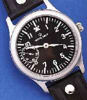 ROYAL NAVY MILITäRARMBANDUHR, SCHWEIZ UM 1998, EDELST., TEILW. SAT., BODEN TEILW. POL.,KONTRASTZIFFERBL., D. CA. 42 MM, LEDERB. M. ...