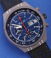 DOUGLAS DOUGLAS ARMBANDCHRONOGRAPH AUTOMATIK, SCHWEIZ UM 1990, EDELST. MATT., KRONE GESCHR., BEI FERTIGST. WASSERD. BIS CA. 100 M, MINERAL- ...