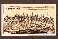 KONVOLUT VON 2 BLATT ROTHENBURG OB DER TAUBER, 1.) KUPFERSTICH AUS RIEGEL, CA. UM 1698, GESAMTANS. ROTENBURG, M. CA. 7,5 X 11 CM; 2.) ...