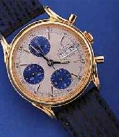 FESTINA ARMBANDCHRONOGRAPH AUTOMATIK, SCHWEIZ UM 1985, METALL HARTVERG., EDELST.- BODEN GESCHR., BOMB. MINERALGL., 30-MIN.- U. ...