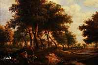 UNBEKANNTER MALER, FRANKREICH, UM 1750, ROMANTISCHE LANDSCHAFT MIT HIRTENMäDCHEN UND SCHAFEN, ÖL/LWD, EINE RESTAURIERTE STELLE, ...