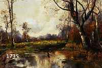 DUCAT, R., PSEUDONYM VON GEORG FISCHHOF, 1859-1914 WIEN, KNABE MIT ANGEL AN EINEM WALDSEE, ÖL/LWD, LI. U. SIGN., CA. 42 X 69 CM, R.