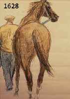 DILL, OTTO, 1884 - 1957, PFERD MIT HALTER, AQUARELLIERTE LITHOGRAPHIE, HANDSIGNIERT, RüCKSEITIG NACHLAßSTEMPEL, CA. 45 X 29 ...