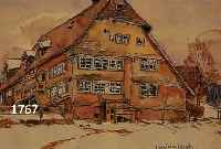 NAGEL,NAGEL, WILHELM, PROF., 1866 MANNHEIM-1945 BADEN-BADEN, ANSICHT EINES BAUERNGEHÖFTES, AQUARELL ÜBER BLEISTIFT, BEZEICHNET BUBENBACH, ...