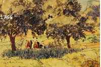 NAGELNAGEL, WILHELM, PROF., 1866 MANNHEIM-1945 BADEN-BADEN, PICKNICK UNTER BÄUMEN, AQUARELLIERTE BLEI- STIFTZEICHNUNG, RE. U. HANDSIGNIERT, CA. ...