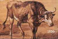 UNBEKANNTER MALER, DATIERT 1812, KUH IN DER FURT, AQUARELL IN VERSCHIEDENEN GRAU- UND BRAUNTöNEN, WEIß GEHöHT, LI. U. ...