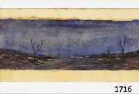 RIGARIGAL, JACQUES JEAN, GEWITTERSTIMMUNG ÜBER WEITER LANDSCHAFT, GOUACHE AUF PERGAMENT, RE. U. SIGN., CA. 5,5 X 16,5 CM, PP