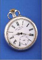 DOXA HERRENTASCHENUHR, SCHWEIZ UM 1908, ARGENTANGEH., D. CA. 68 MM, EMAILBL., MEHRF. REP., NICKELANKERW., 15 ST., SCHR.-UNR., FLACHSPIR., ...