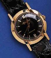 MATTHMATTHEW TISSOT HERRENARMBANDUHR AUTOMATIK, SCHWEIZ/USA UM 1955, GG 585/000, BODEN GESCHR. SCHRAUBRING EDELST., LEDERB. NEU, UHR WURDE ...