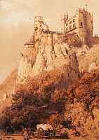 KONVOLUT VON 4 BLATT MIT ANSICHTEN V. RHEIN- STEIN, 1.) GETöNTE LITHO. AUS HYMANS LE RHIN MONUMENTAL, CA. 1862 RHEINSTEIN, 31 X 22 CM; 2.) ...