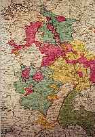 SELTENE ALTKOLOR. KUPFERSTICHK., V. HOMANN, CA. 1735, SEDES AC THEATRUM BELLORUM... RHENI MOSAE AC MOSELLAE MIT KRäFTIGEM ALT- KOLORIT, ...