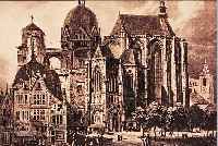 KONVOLUT VON 6 BLATT, MIT ANSICHTEN VON AACHEN: 1.) RADIERUNG V. LANGE NACH POPPEL "DER DOM ZU AACHEN", 19 X 24,3 CM; 2.) ...