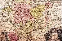 ALTKOLOR. KUPFERSTICHK., V. SEUTTER, CA. 1730, DUCATUS WESTPHALIA NOVA MAPPE GEO- GRAHICA..., MIT üBERGR. PRACHTVOLLER TITEL- KARTUSCHE ...