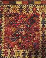 SHASAWAN, TASCHENFRONT, PERSIEN, 65 X 53CM, EHZ 3, UM 1920, MIT SEIDE
