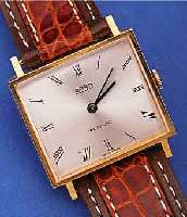 ARSA HERRENARMBANDUHR, SCHWEIZ/DEUTSCHLAND UM 1968, GG 750/000, CARREE-GEH., MAßE CA. 30 X 26 MM üBER DIE FLäCHEN, BODEN GEDR., VERS. ...