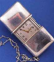 MOVADO REISESCHIEBEüHRCHEN, SCHWEIZ UM 1938,925ER SILBER, AUFZUG DURCH BEIDE HALBSCHALEN NICHT MöGL., FEHLENDE TEILE, LEDIGL. üBER KRONE ...