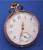 MONOPOL/DÜRRSTEIN HERRENTASCHENUHR LEPIN, SCHWEIZ/DEUTSCHLAND UM 1904, RG 375/000, BODENSCHMUCKGRAV., JUGENDSTIL, BLüTENDEKOR, VER- SCHL. ...