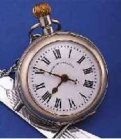 ROSKOPF PATENT HERRENTASCHENUHR, NICKEL, EMAILBL. FEIN HAARR./TEILW. REP., KRONENAUFZ.,ZEIGERST. DURCH ZEIGER DIR., STIFTENANKERG., GR. FEDERH., ...