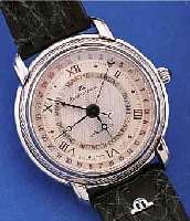 MAURICE LACROIX HERRENARMBANDUHR AUTOMATIK MIT MODERNER TAG- UND DATUMANZEIGE, AUF PERLMUTTKRäNZEN IM VERS. BLATT, EDELST., BEIDS. ...