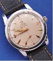 OMEGA HERRENARMBANDUHR AUTOMATIK SEAMASTER, EDELST., LEDERB. M. ORIG.-STIFTSCHL. SPäTER, OMEGA-ETUI, SOGEN. HAMMERAUTOMATIK, 17 ST., KAL. 342, ...