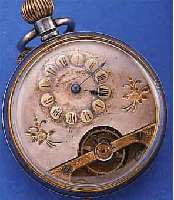 HEBDOMAS HERRENTASCHENUHR MIT 8-TAGEWERK, EISEN BER., ZIFFERBL. FL., GR. FEDERH., AUßEN-VERZ. DIENT ALS GESPERR, D. CA. 47 MM, UM 1920, EZ 2-3