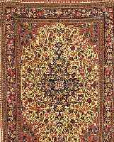 GHOM FEIN, INDIEN, 154 X 110CM, EHZ 2 KORKWOLLE MIT UND AUF SEIDE, CA.10 JAHRE