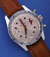 JAQUET DROZ ARMBANDCHRONOGRAPH, SCHWEIZ UM 1938, UNGETR. LAGERW., METALL HARTVERCHR., EDELST.-BODEN GEDR., LüNETTE ZUR ZWEITZEIT M. ...