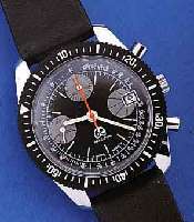 O & W ARMBANDCHRONOGRAPH PRECISION, SCHWEIZ UM 1968, UNGETR. LAGERW., METALL HARTVERCHR., BODEN GESCHR., LüNETTE BEIDS. DREHB., ...