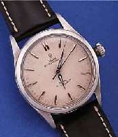 TUDOR OYSTER PRINCE 34 HERRENARMBANDUHR, SCHWEIZ UM 1950, EDELST., BODEN U. KRONE GE- SCHR., ORIG.-BLATT FL., AUTOMATIK ENTNOMMEN, UMGEB. AUF ...