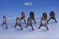 9 MESSERBäNKCHEN, BRüSSEL UM 1900, MEISTERMARKE WOLFERS FRERES, BEKANNTESTER BELGISCHER SILBERSCHMIED, 800ER SILBER, L. CA. 9 CM