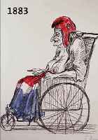 UNGERER, TOMI, GEB. 1931, COMME LES TEMPS PASSE VITE, FARBLITHOGRAPHIE, HANDSIGNIERT UND NUM. 39/100, CA. 41 X 31 CM