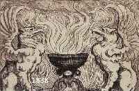 THOMA, HANS, 1839-1924, DIE WELTUNGEHEUER, RADIERUNG, HANDSIGNIERT, CA. 9 X 14 CM, PP