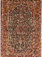 ESFAHAN FEIN, PERSIEN, 226 X 143CM, EHZ 2 KORKWOLLE MIT UND AUF SEIDE, CA.15 JAHRE CA.900.000 KN/QM