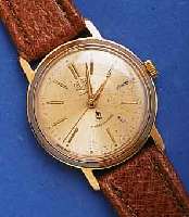 GUB HGUB HERRENARMBANDUHR, DEUTSCHLAND UM 1966, METALL GELB VERG., EDELST.-BODEN GEDR., ZIF- FERBL. WOHL AUS REP.-GRÜNDEN VON KAL. 70,3, FL., ...