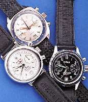 KONVOLUT: 4 POLJOT CHRONOGRAPHEN, ALLE BAU- WEISE KAL. 3133, 2X GEFERT. UM 1985 M. ZIFFER-BL.-AUßENKRANZ DREHB. DURCH KRONE AUßEN 9, NUTZSP., ...