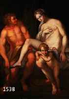 ITALIENISCHER KüNSTLER D. 19. JH., APHRODITE UND APOLLO, QUALIäTVOLLE DAR- STELLUNG, ÖL/LWD. (DOUBL.), UNSIGN., 83 X 63 CM, R.