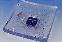 GLASSCHALE, KOSTA BODA, VALLIEN, UM 1965, SIGN. UND DAT., H. CA. 5,5 CM, L. CA. 22 CM